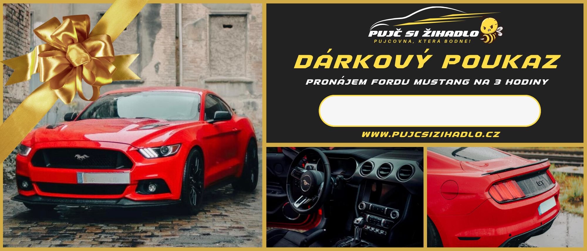 PRONÁJEM FORDU MUSTANG NA 3 HODINY